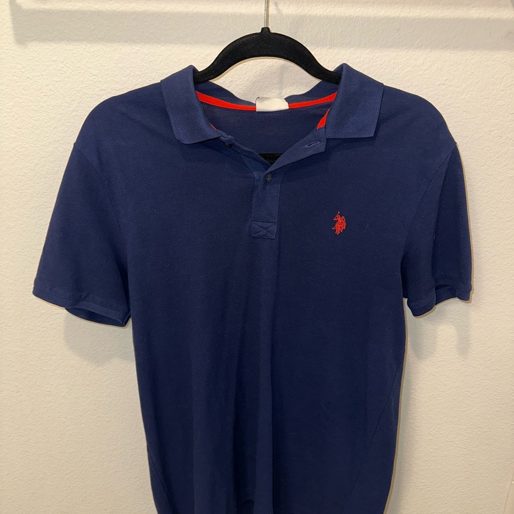 U.S. Polo Assn. Blue and Red Polo Shirt Classic Design